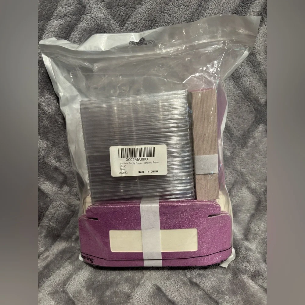 50 Sets Empty Eyelash Case Set- 50 box, 50‎ tray- Pink
